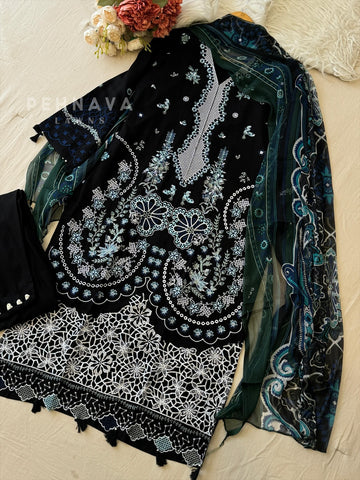 Semi-stitched Embroidered Rayon Suit 1452