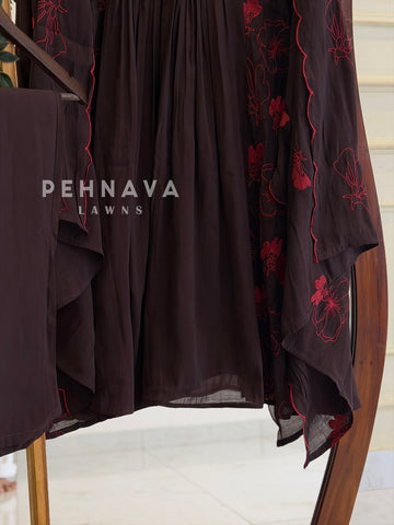 Pintuck Floral Embroidered Ensemble 13014