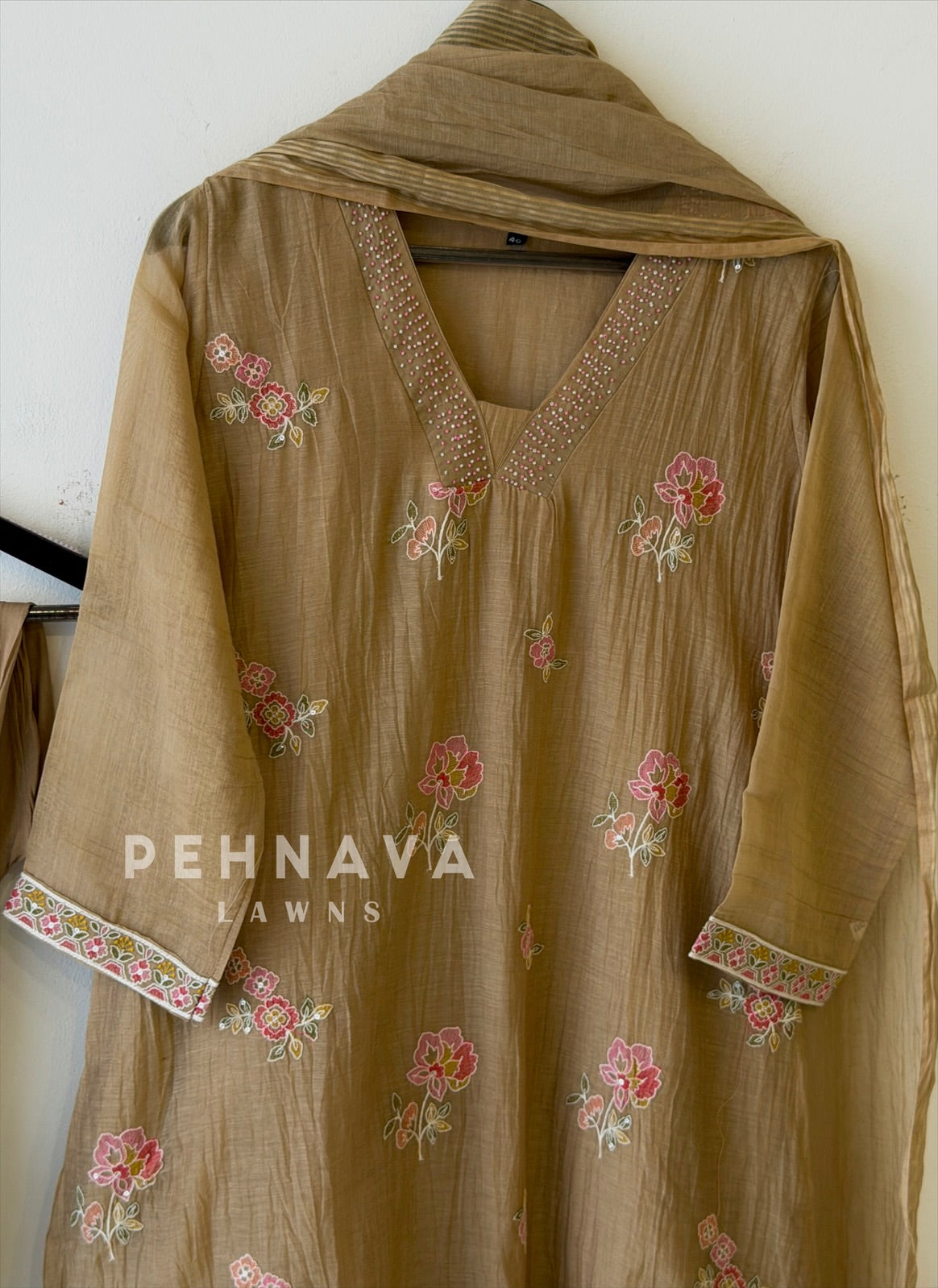 Floral Embroidered Three Piece Ensemble 5778/79