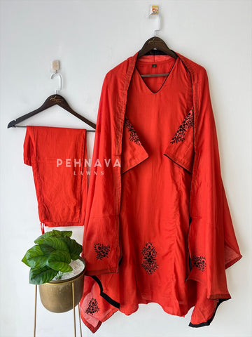 Black Thread Embroidered Suit