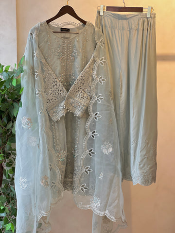 Sadabahar Organza Heavy Handworked Suit