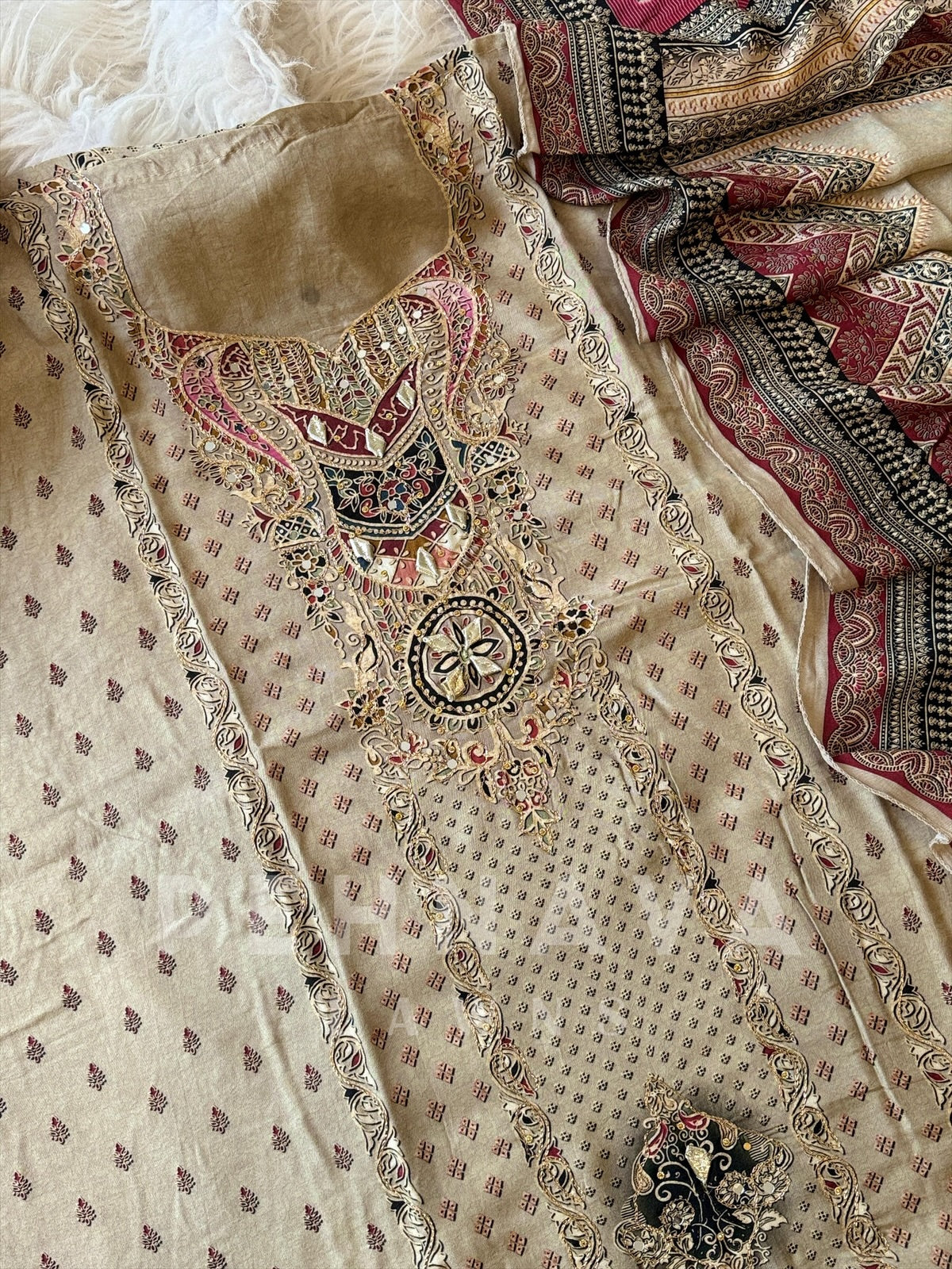 Muslin Unstitched Suit-KT-324-B