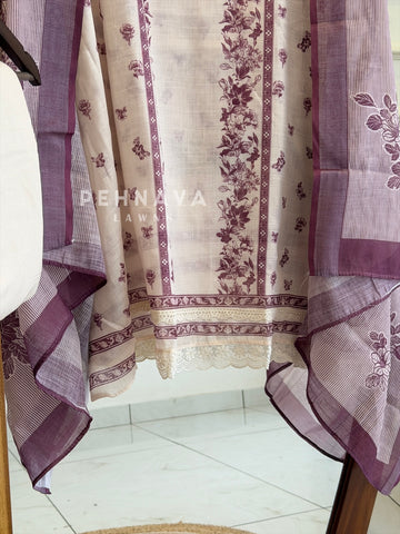 Floral Embroidered Unstitched Suit