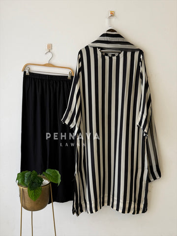 Striped Crepe Suit Set-SN6107