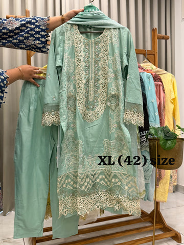 Signature Embroidered Three Piece Set