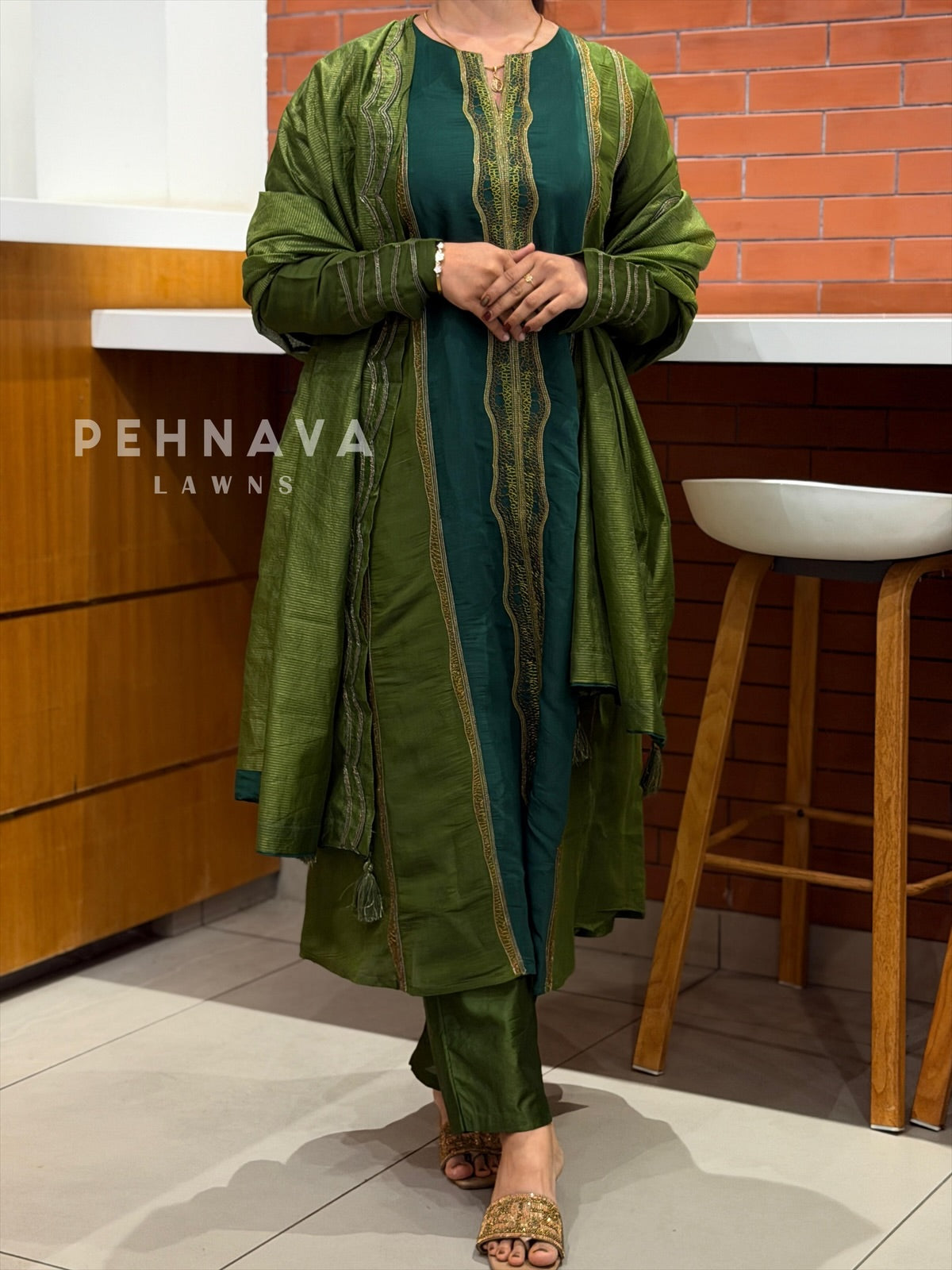 Straight Panel Embroidered Suit-6140 - Pehnava Lawns