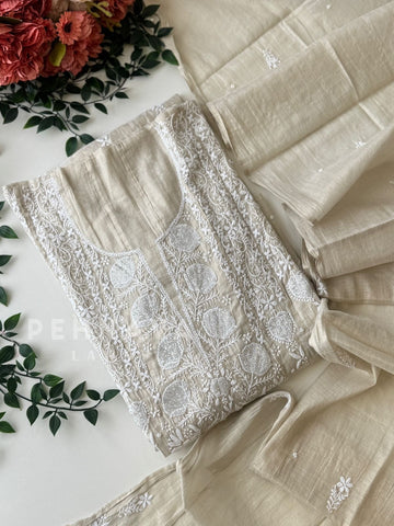 Premium Chikankari Semi-Stitched Suit - Pehnava Lawns