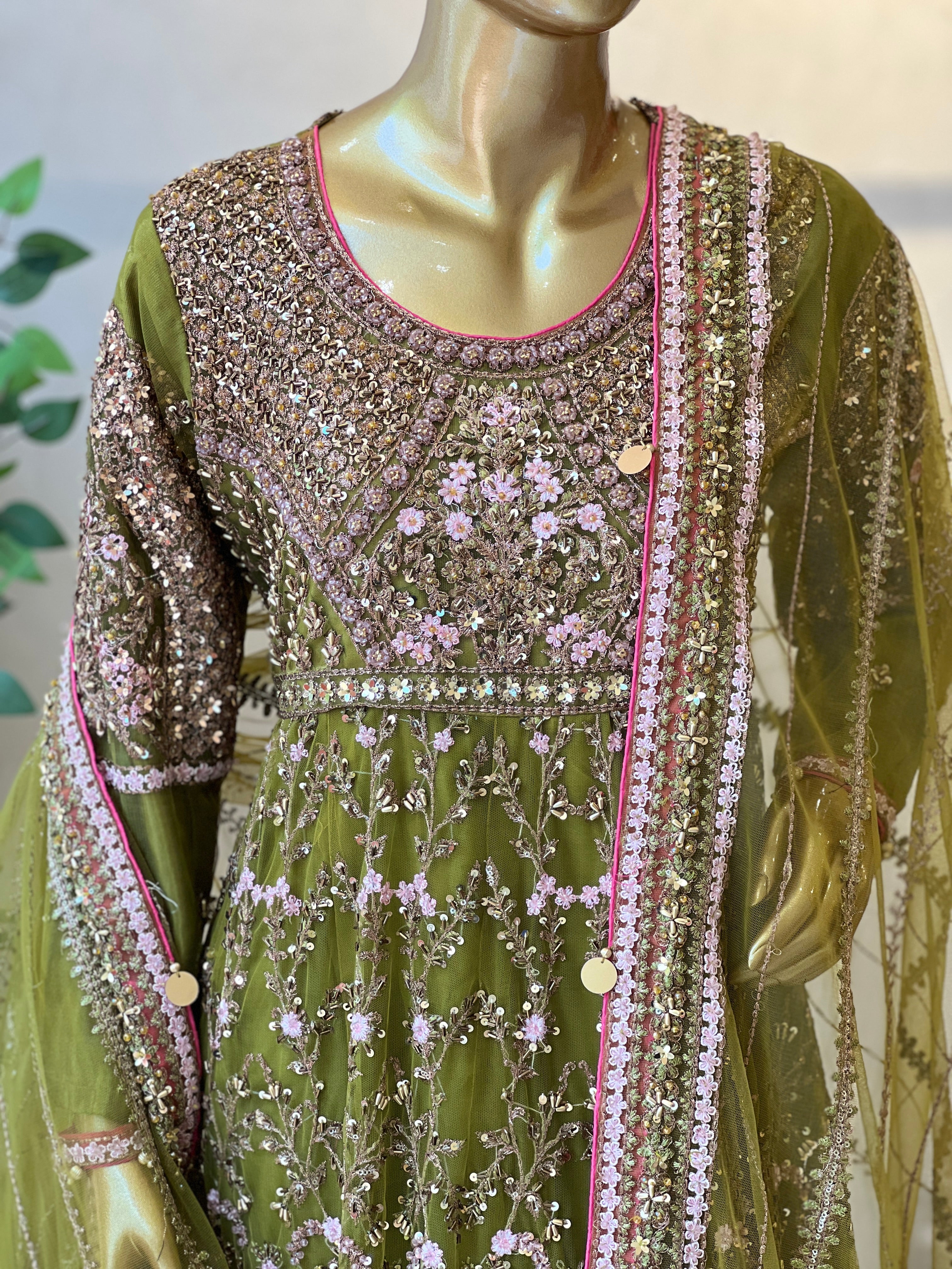 Premium Handworked Bridal Anarkali Suit-5869 - Pehnava Lawns