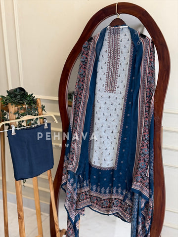 Ajrakh Panel Printed Suit Set