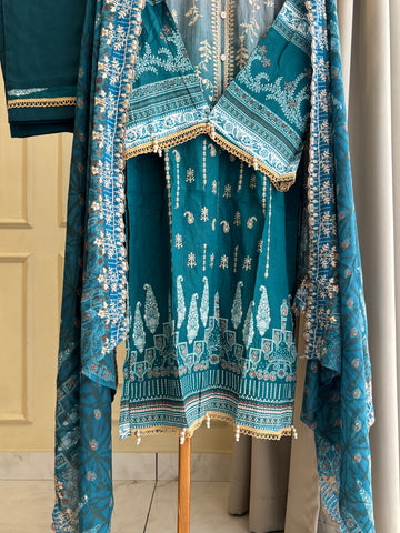 Blue Printed Pakistani Salwar-2