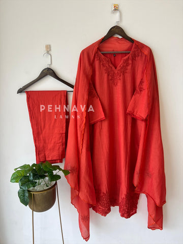 Embroidered Chanderi Suit