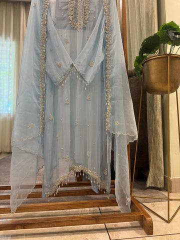 Premium chiffon handwork semi-stitched suit-1078N