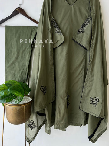 Black Thread Embroidered Suit