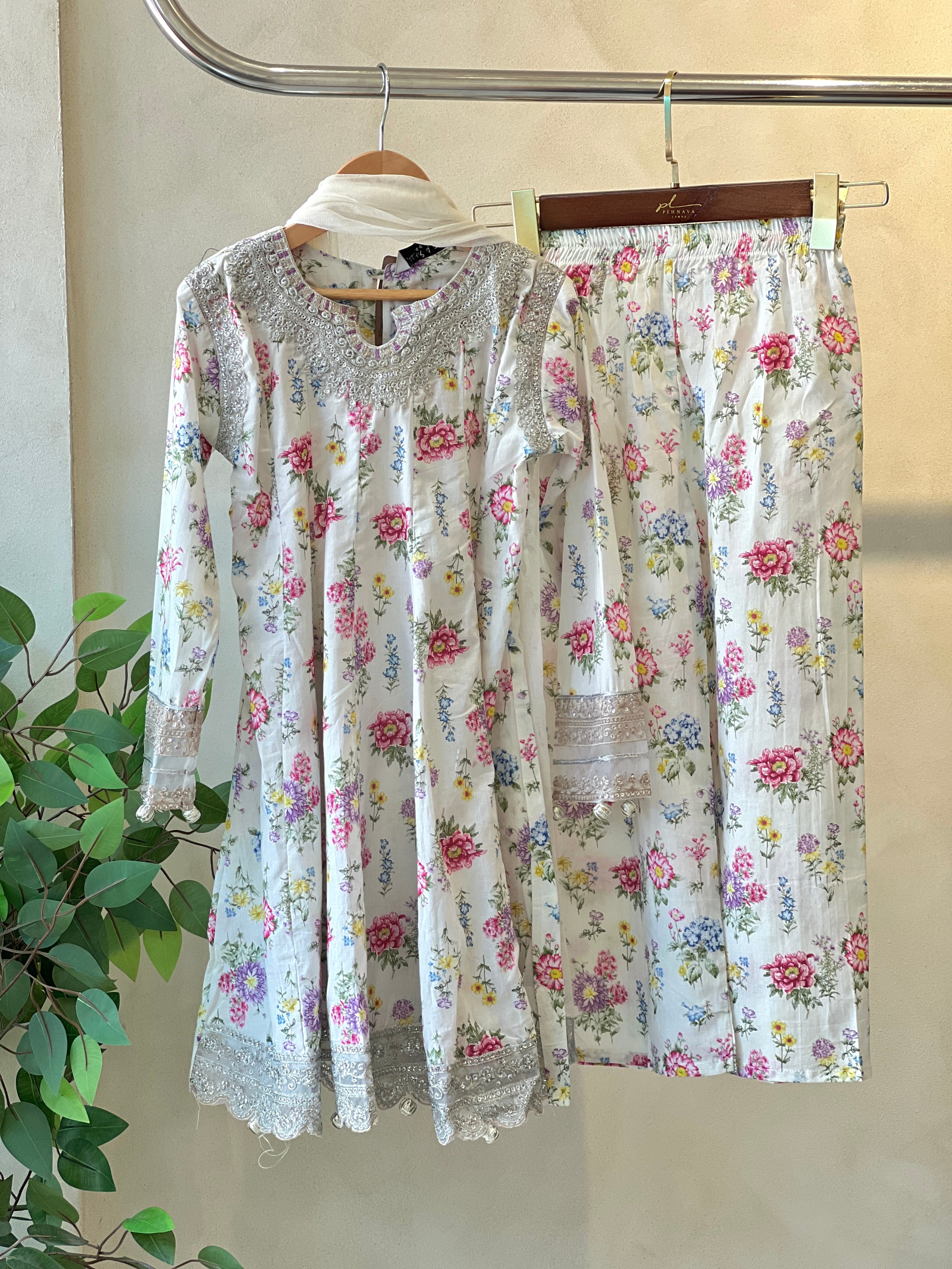 Kids party wear -ready to wear MKD-EA25-03-WHITE - Pehnava Lawns