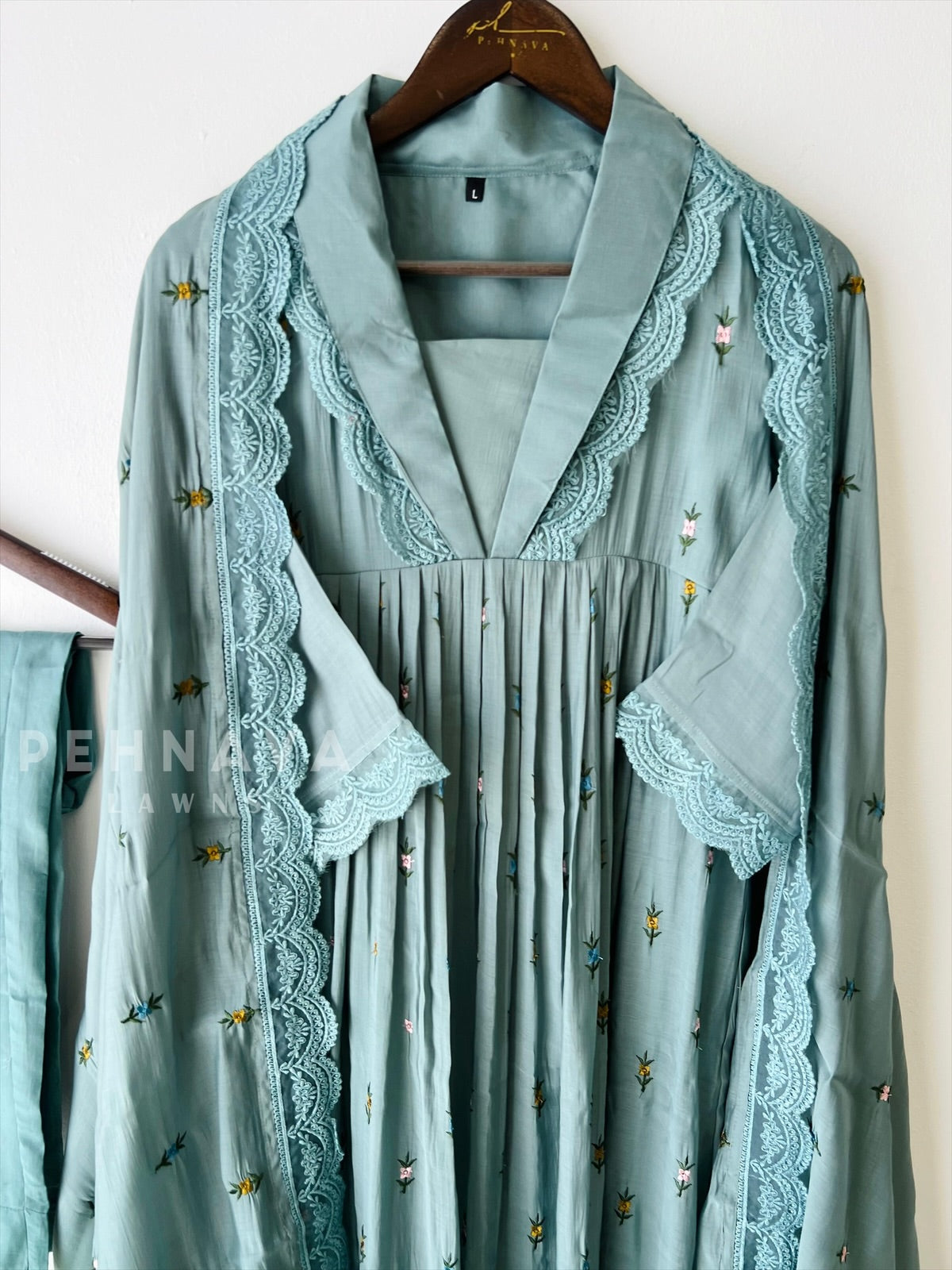 Pleated Yoke Anarkali Suit -12779