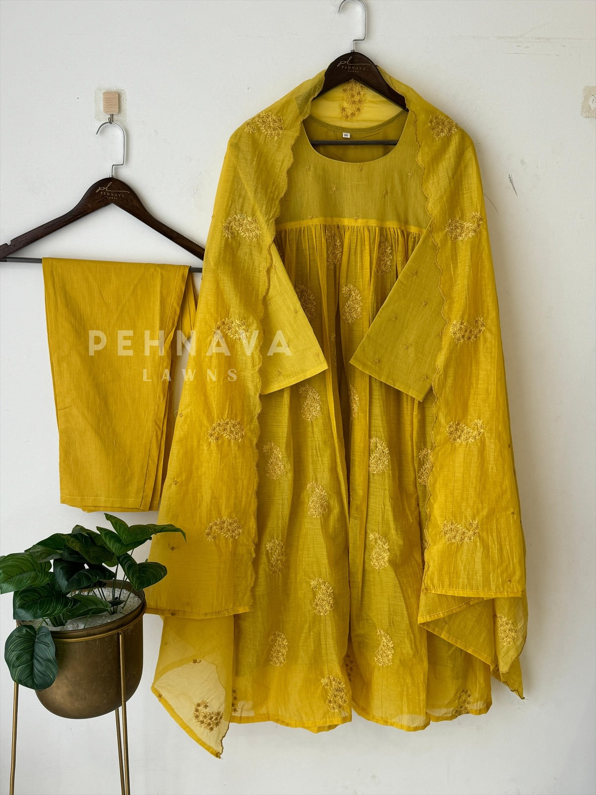 Chanderi Embroidered Suit