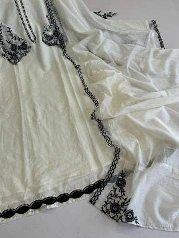 Mul-Chandheri Flared Embroidered Suit