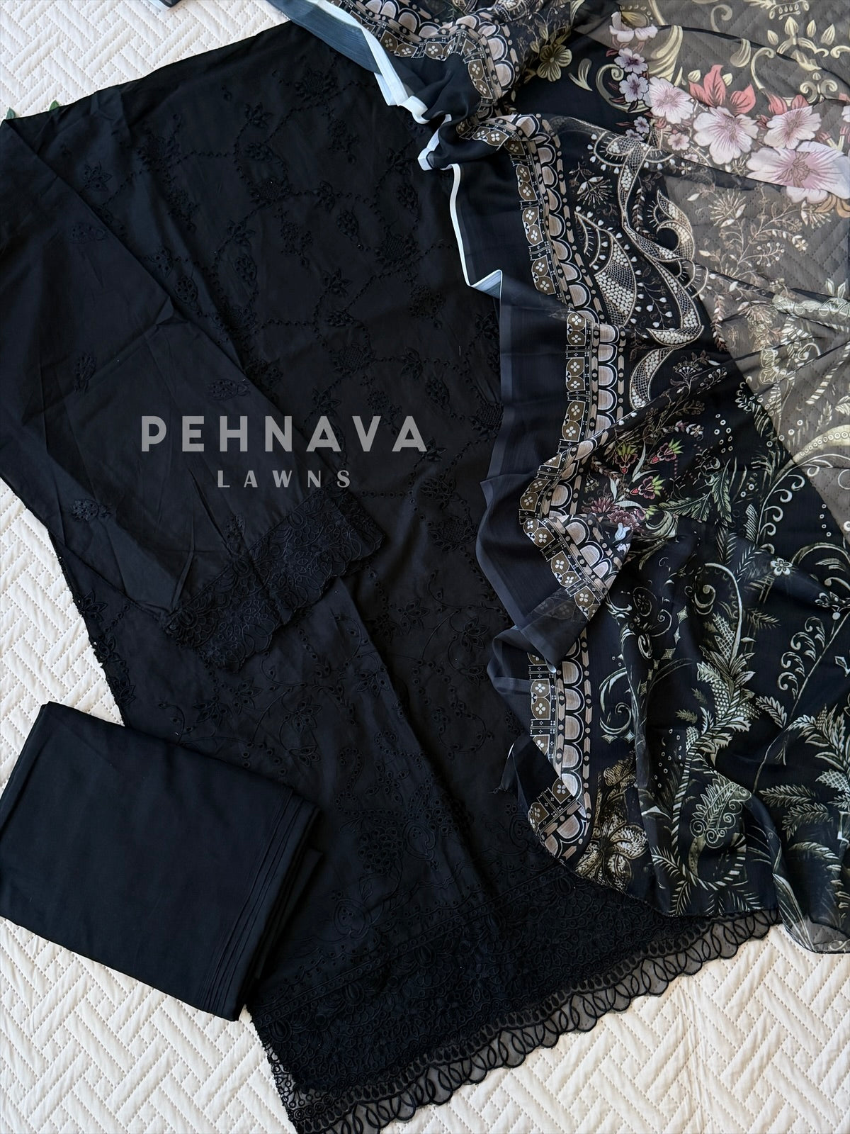 Embroidered Semi Stitched Suit-2186