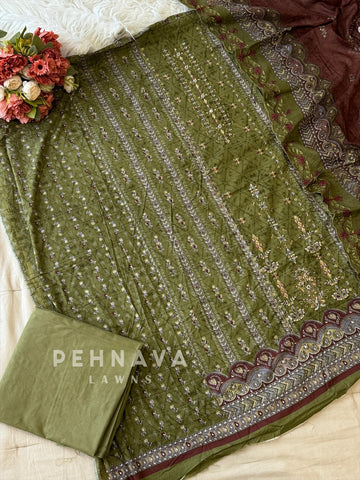 Casual Embroidered Suit-2703 - Pehnava Lawns