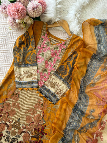 Vibrant Yellow Floral Salwar-1099