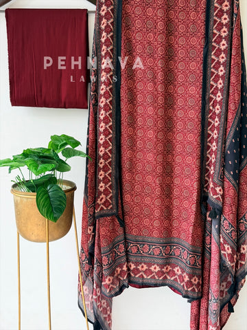 Ajrak Printed Unstitched Suit