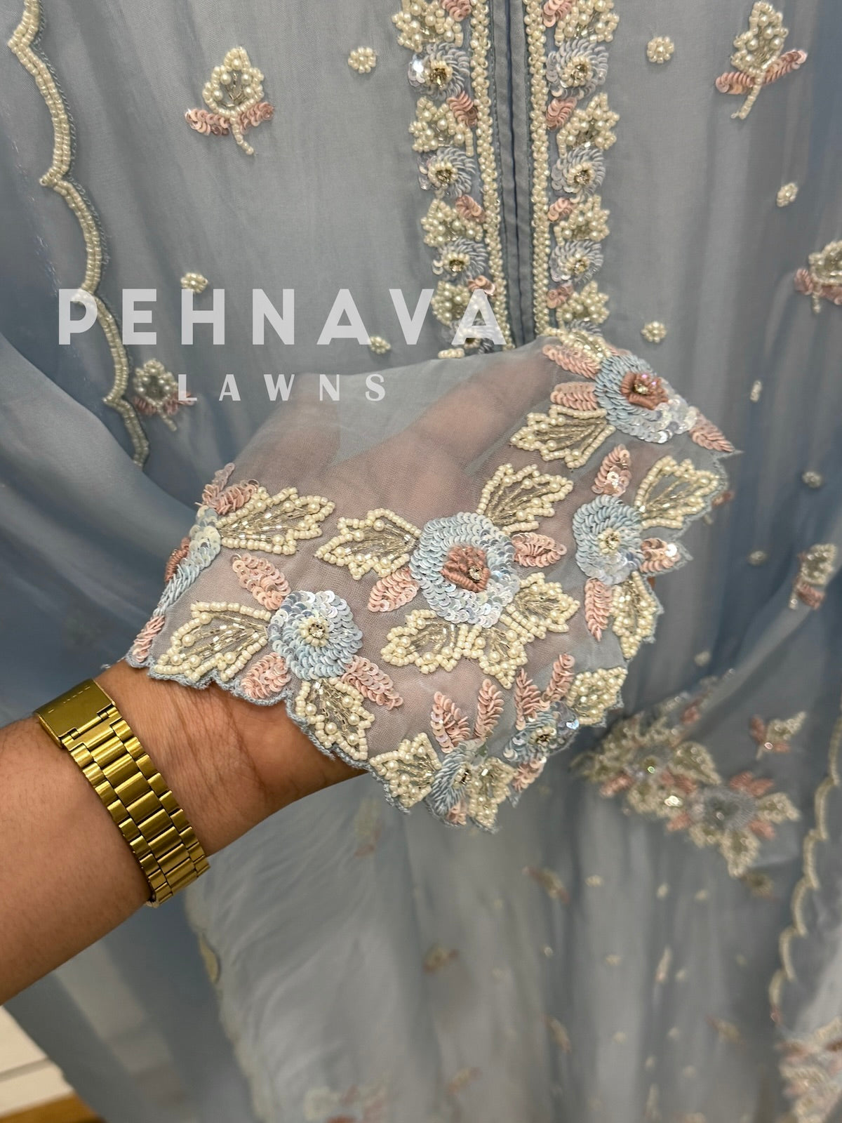 Semi-Stitched Chiffon Suit, Organza Dupatta