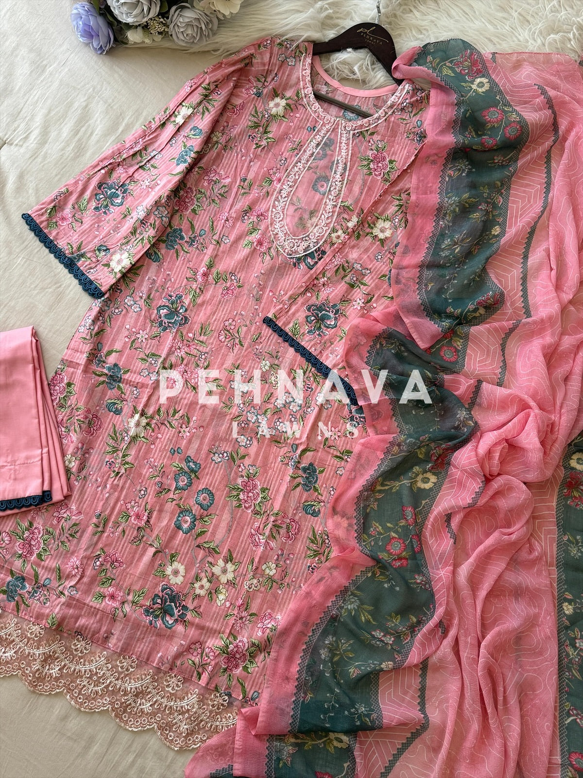 Blush Garden Embroidered Lawn Suit