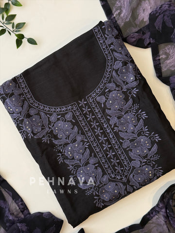 Floral Embroidered Unstitched Suit