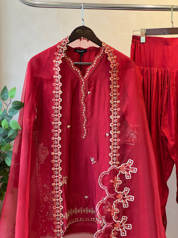Dhanak luxurious stitched embroidered suit DL-0333