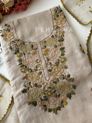 Premium Crushed Tissue Embroidered Unstitched Suit No.2 - Pehnava Lawns