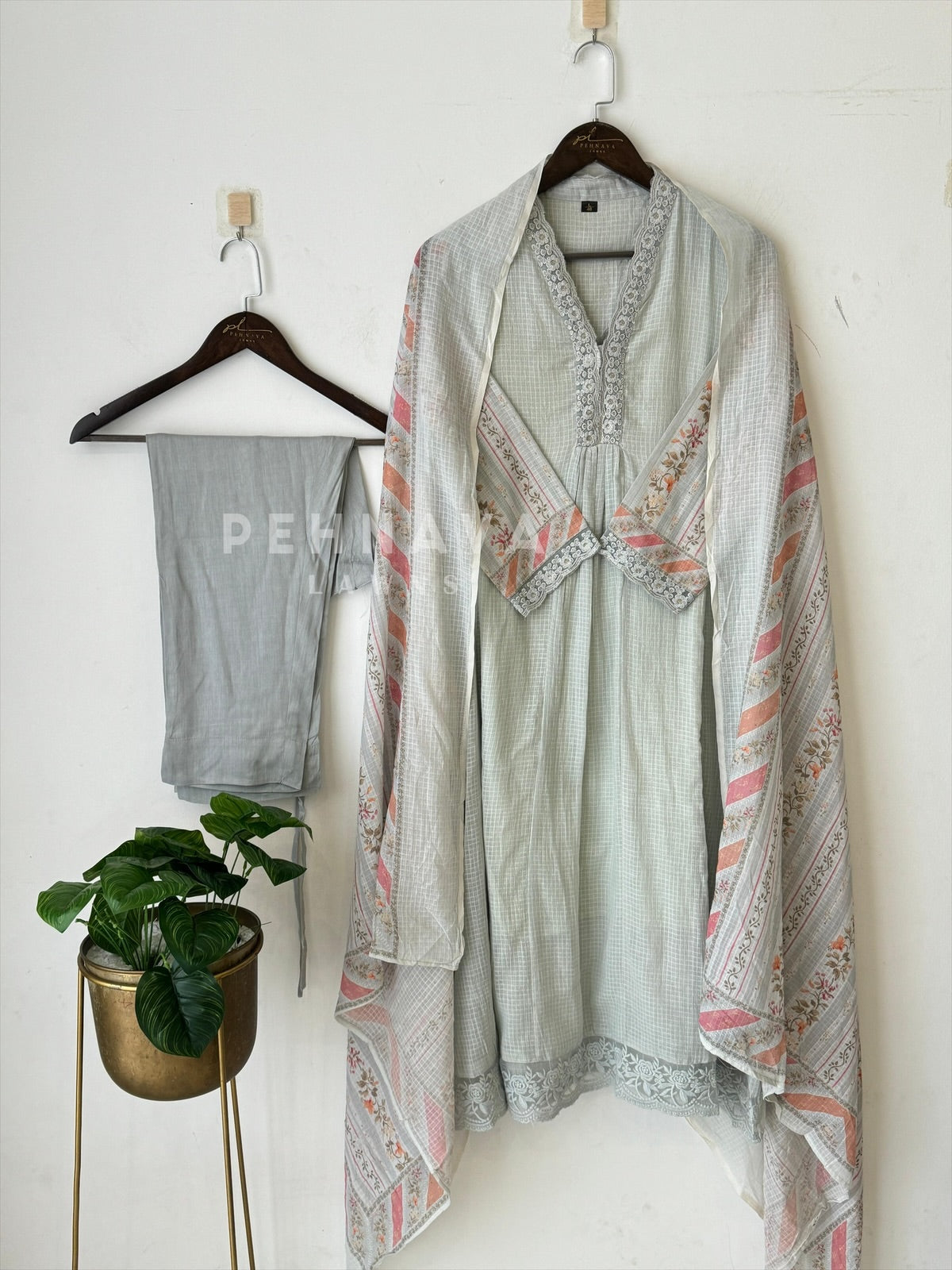 New Grace Cota Check Suit -5/D261 - Pehnava Lawns