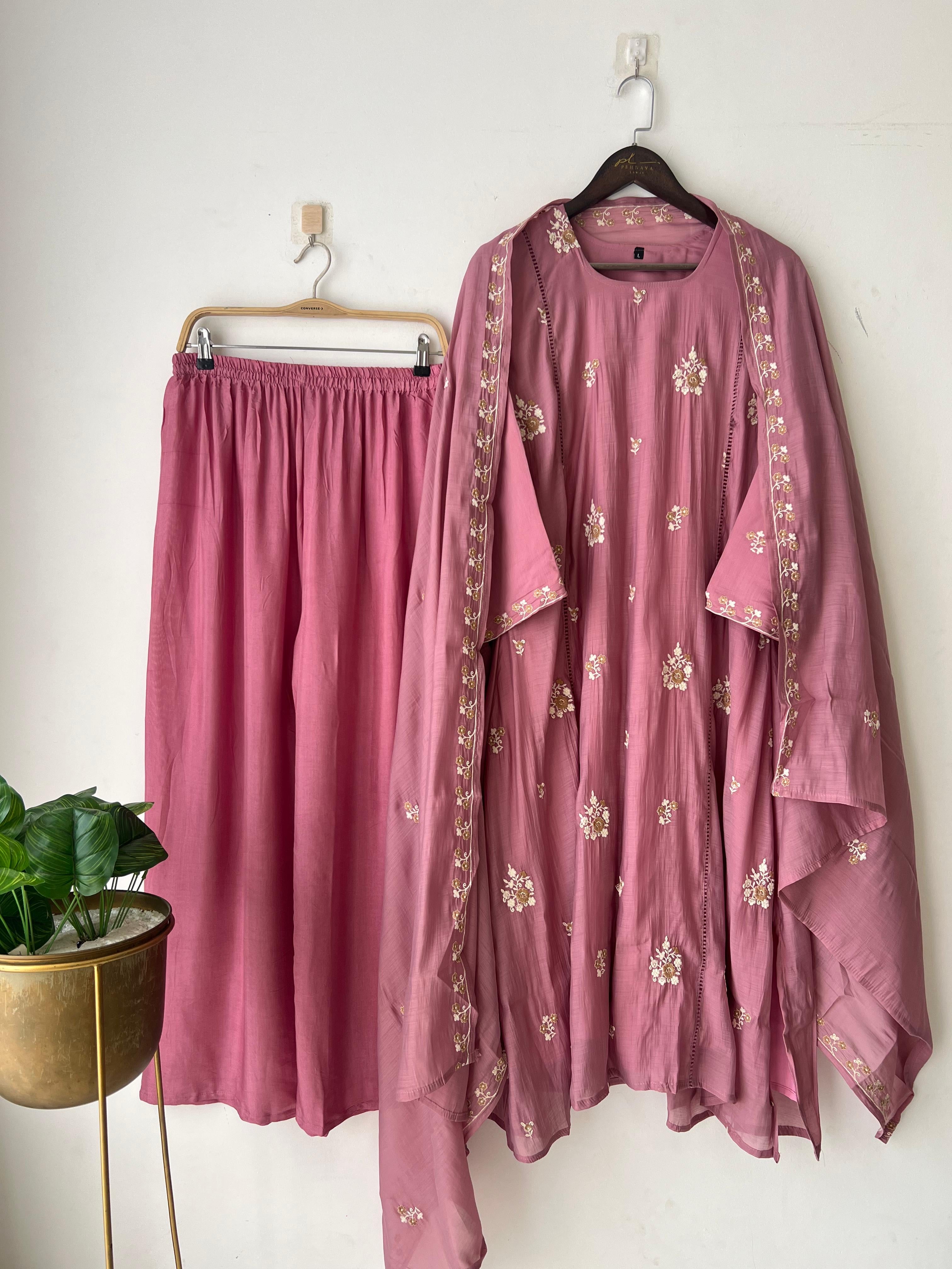 Floral Chanderi Ethnic Suit-3482 - Pehnava Lawns