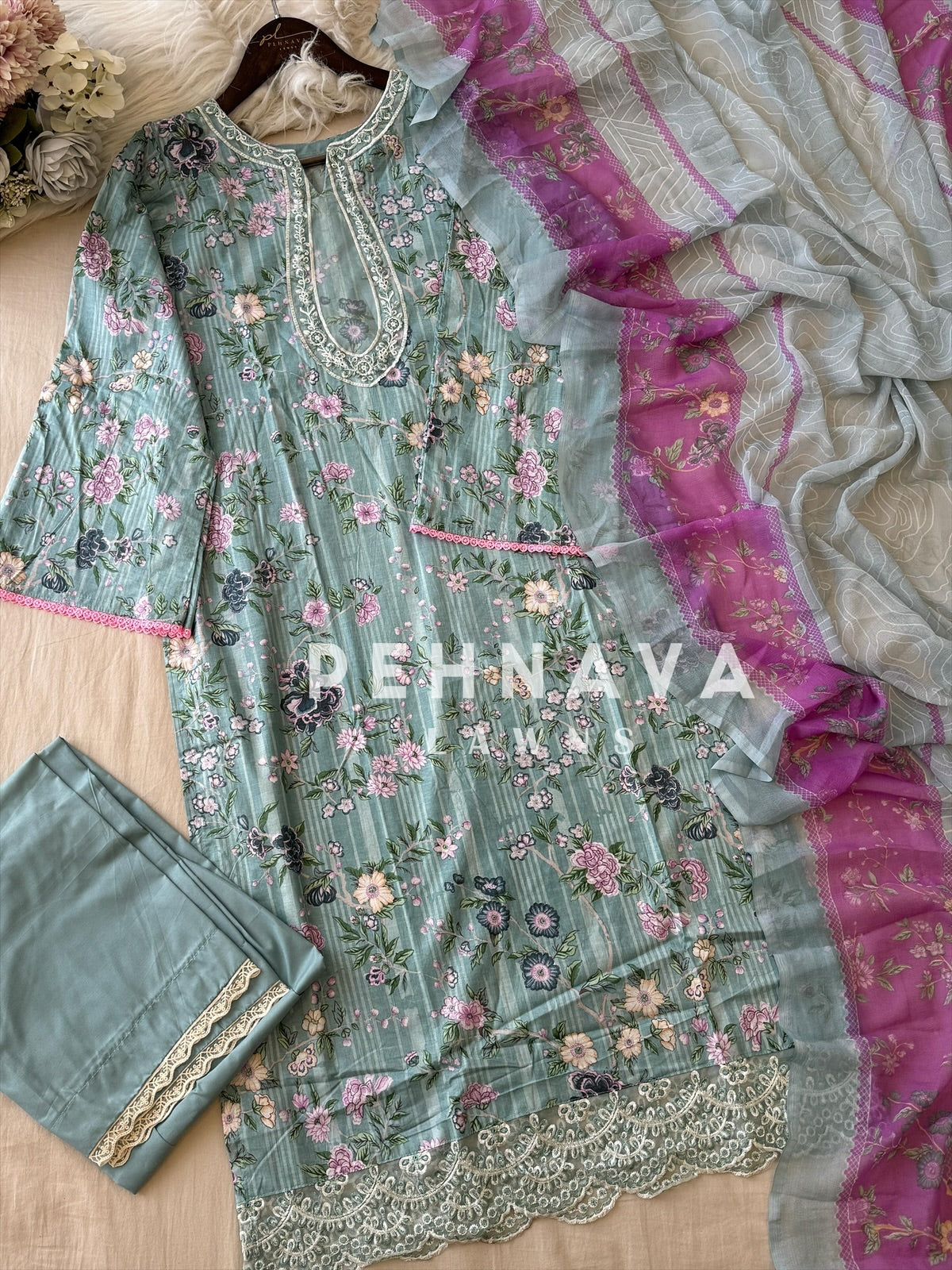 Blush Garden Embroidered Lawn Suit