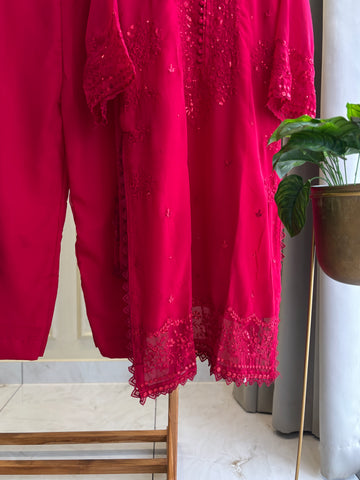 Georgette Red Party wear Dress