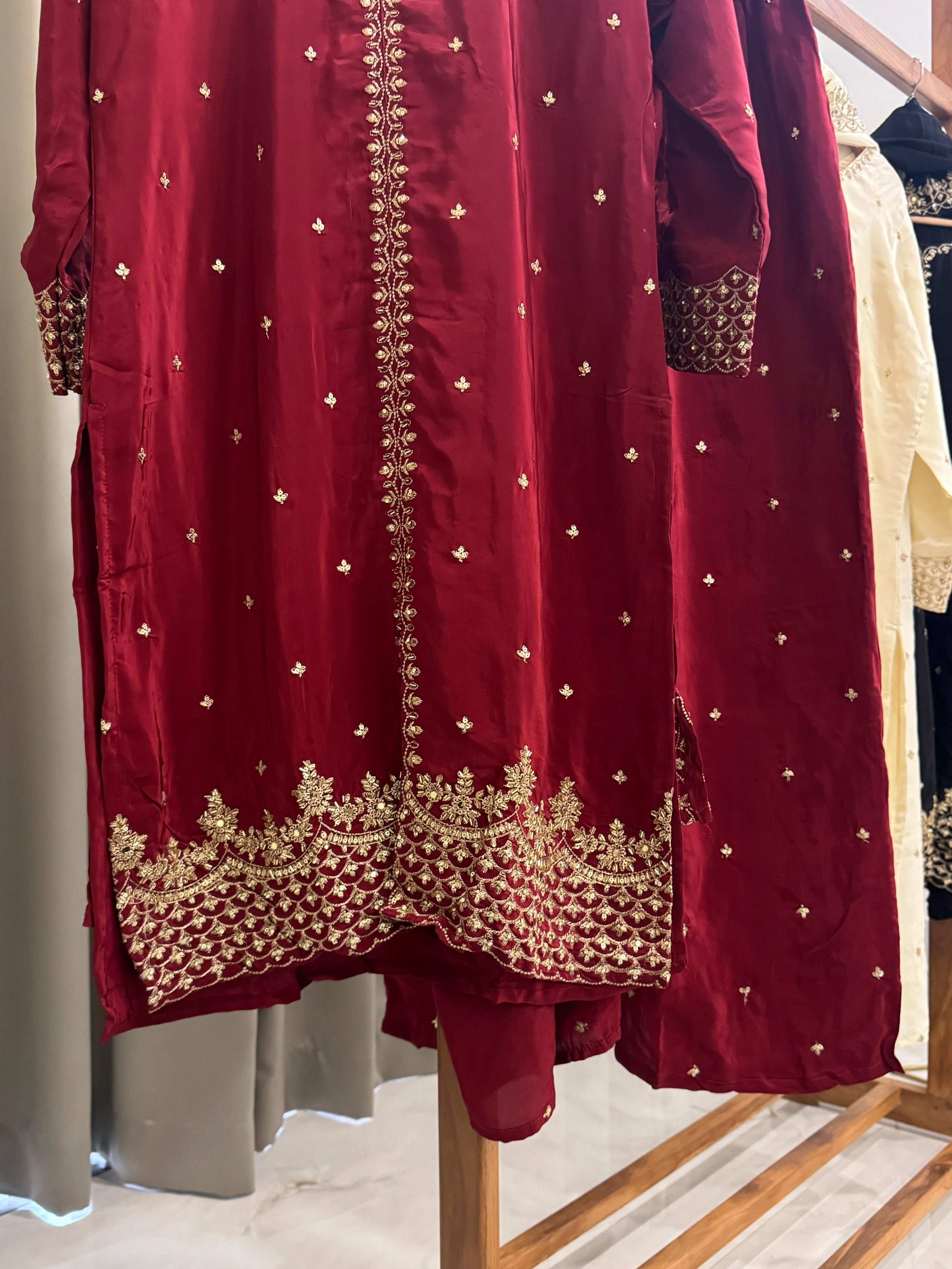 Premium Crepe suit with Handwork detailings