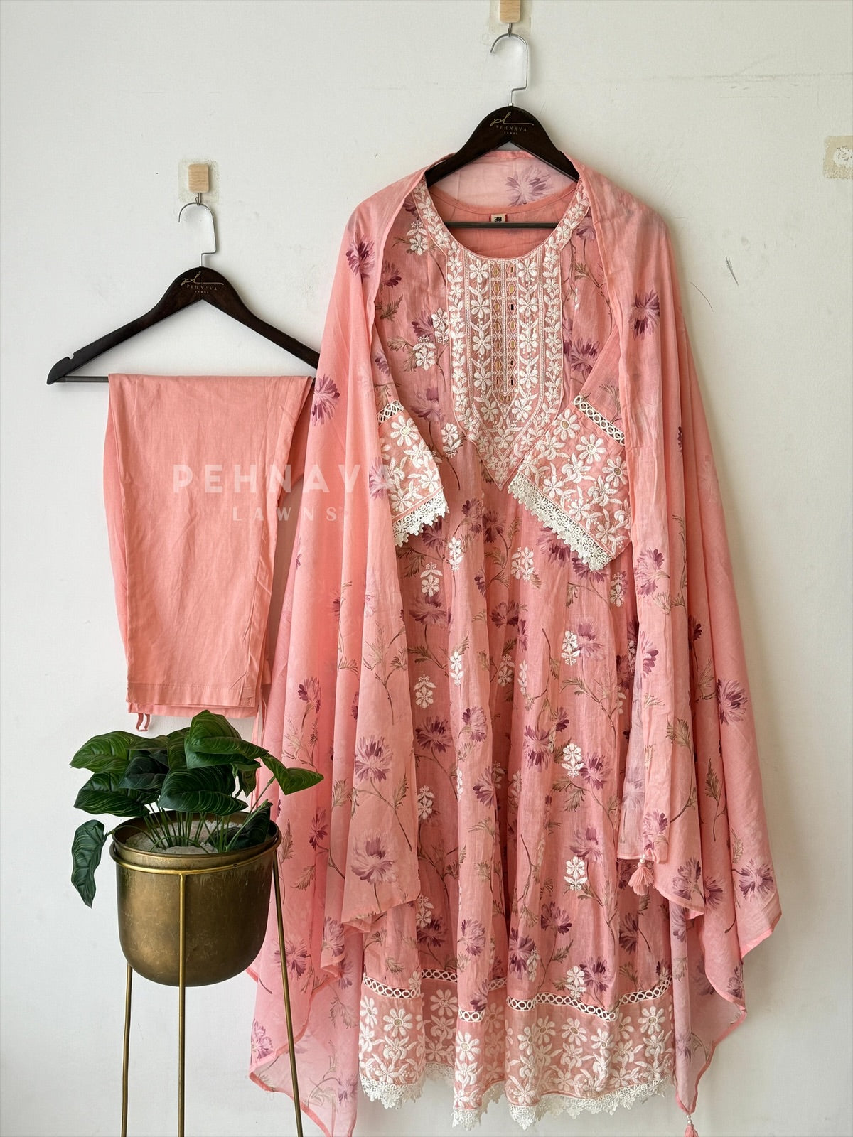 Mulcotton With Chikankari Embroidery Attire-3411