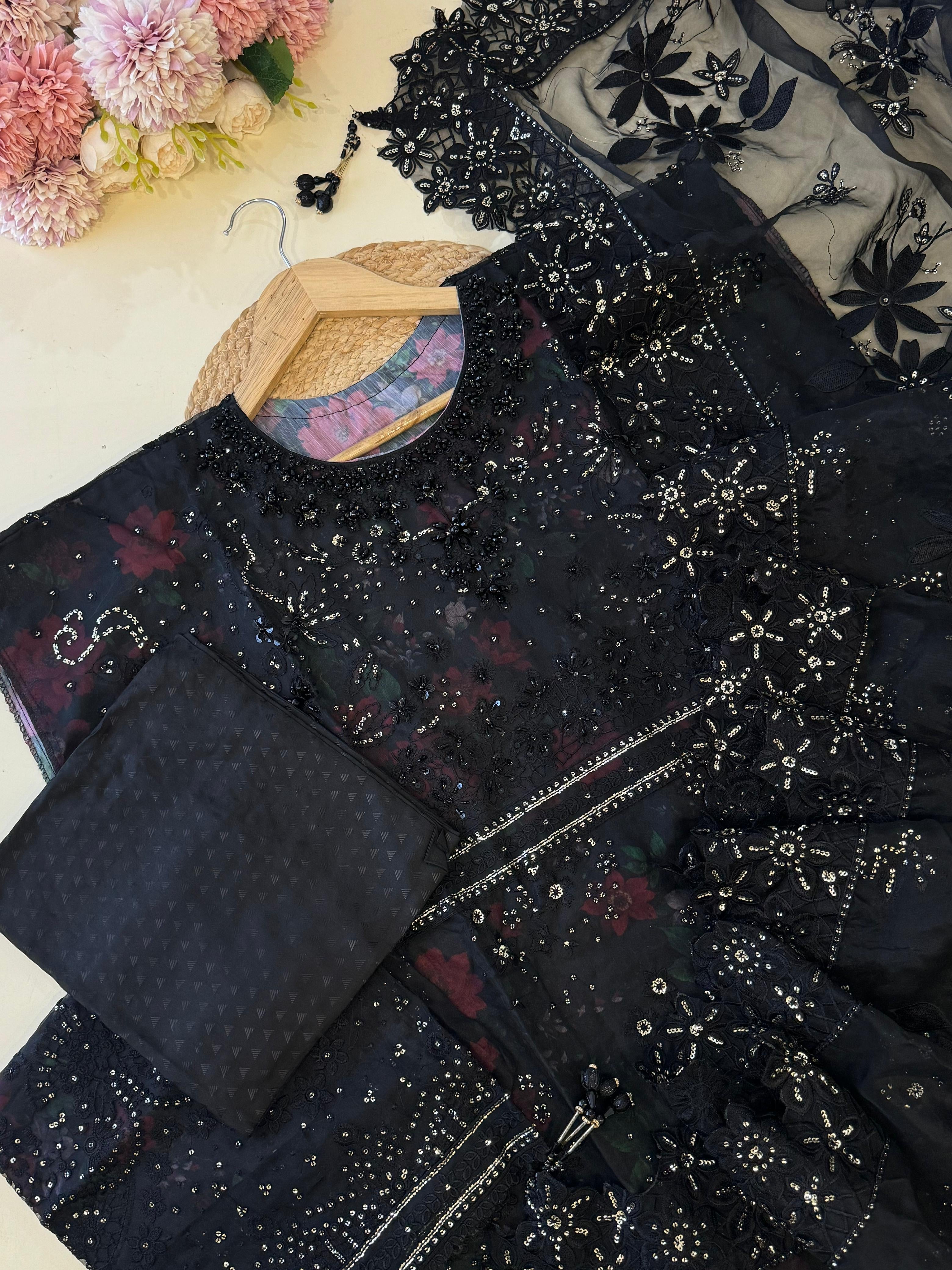 GLAMOURA BY NOOR'S SEMI-STITCHED 3PC | D-08