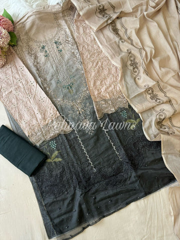 Cotton Embroidered Suit with Cotton Dupata