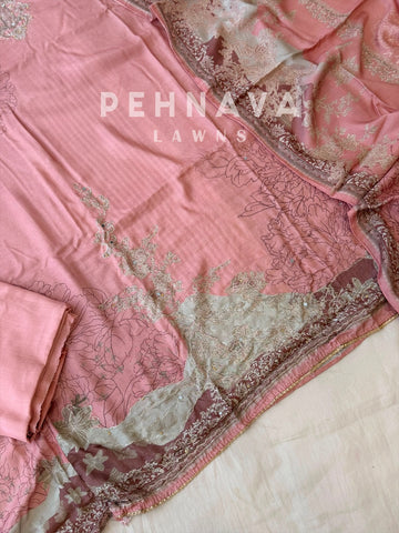 Muslin Unstitched Suit-338 - Pehnava Lawns