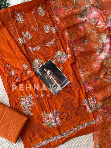 Embroidered Semi Stitched Suit 3902A