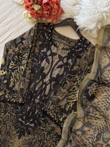 Floral Printed Ethnic Pak-Suit Ft. Chiffon/Cotton Dupatta-008