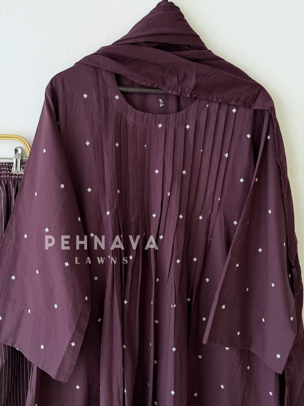Daily Wear Cotton Pleated Suit Set-6172