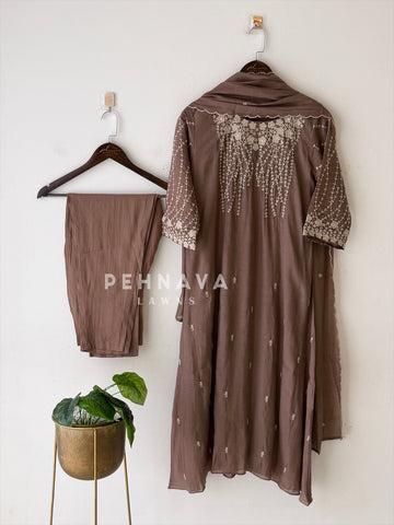 Embroidered Imported Three Piece Ensemble-13418