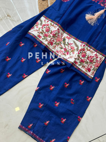 Embroiza Pakistani Modern Two Piece Suit-Bluebell