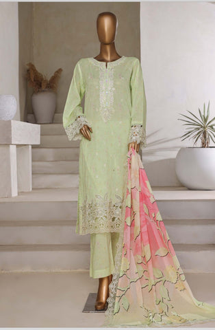 Signature Lawn Suit Featuring Lace Detailings-8