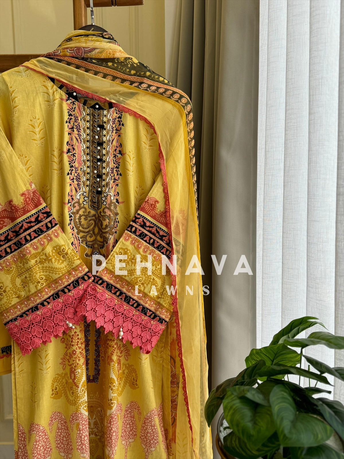 Classic Pakistani Lawn Suit - Pehnava Lawns