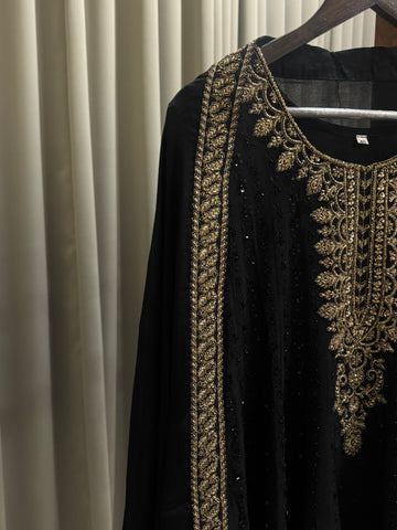 Handworked peplum style dress with skirt