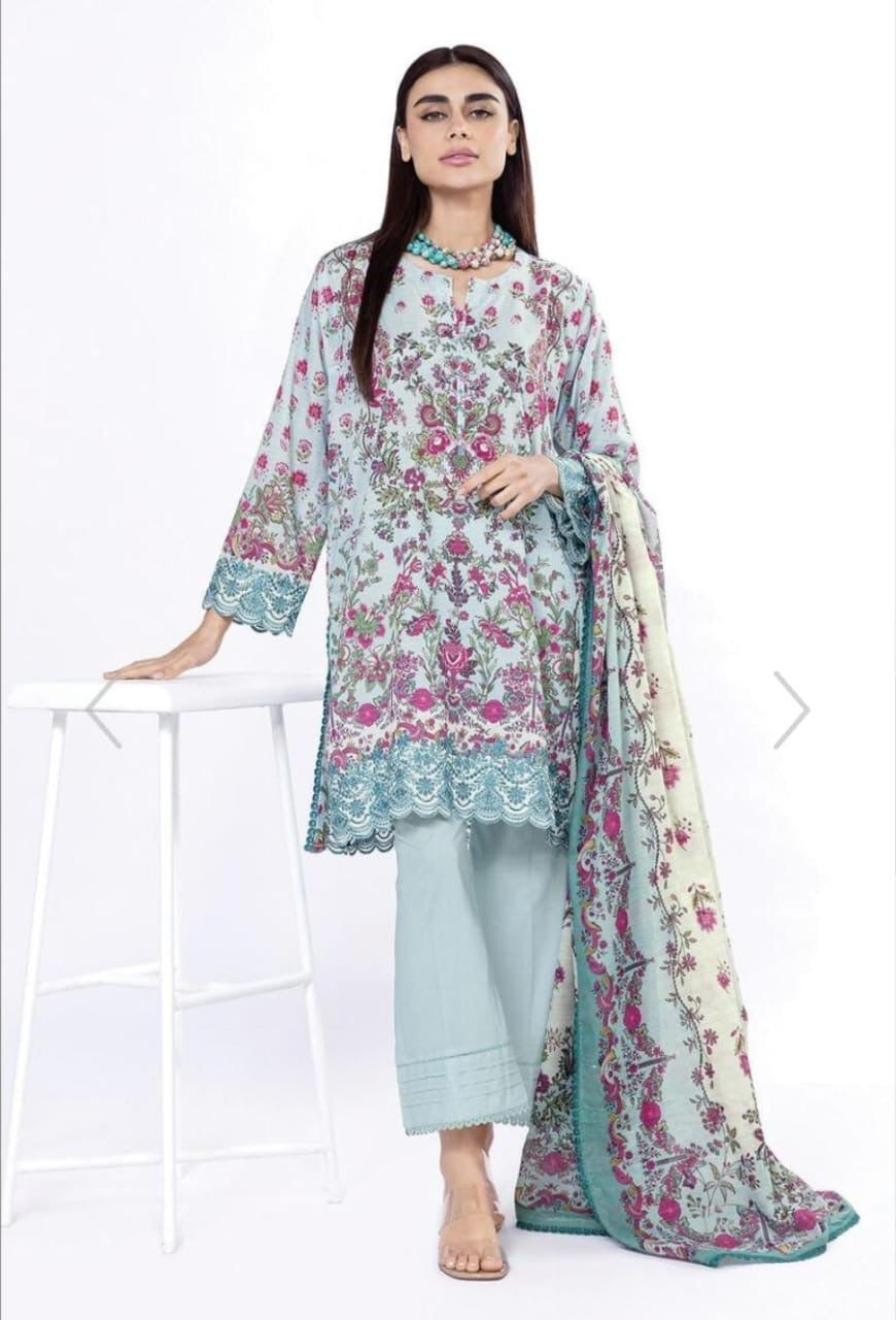 Khaadi Unstitched embroidered Lawn suit-7939