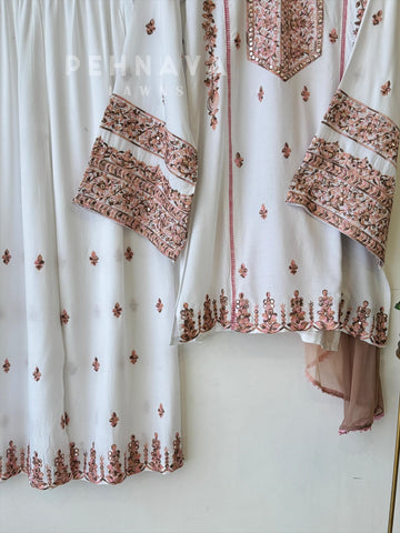 New White&Black Trendy Farshi Salwar 259 - Pehnava Lawns