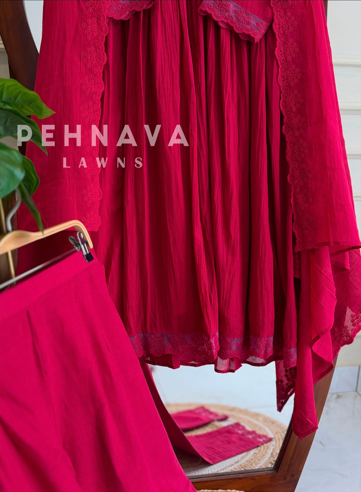 Lace-Trimmed Kurta Set-6404